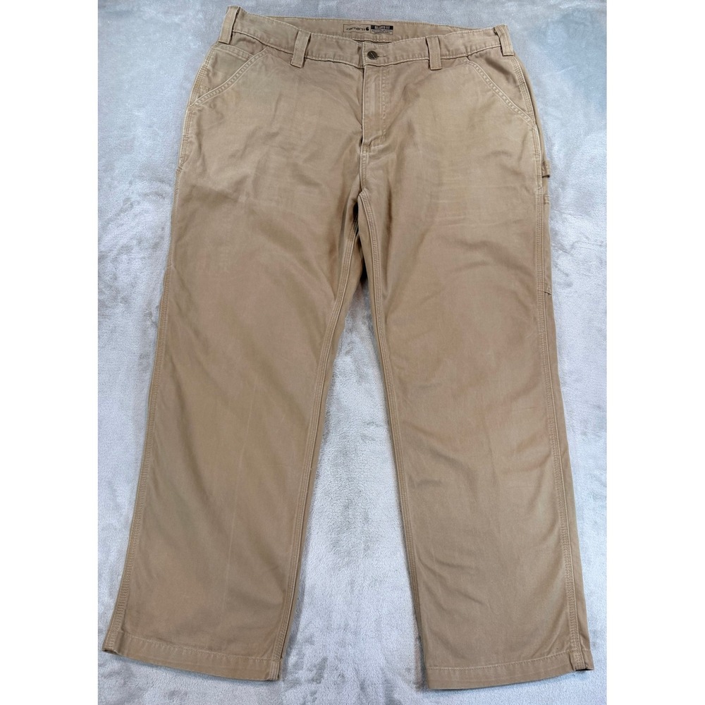 Carhartt Mens Relaxed Fit Twill Utility Work Pant Tan Khaki 100% Cotton 40x30